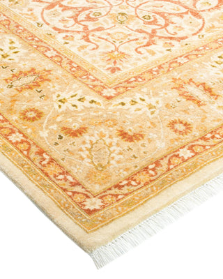 Traditional Mogul Ivory Wool Area Rug 6' 3" x 8' 10" - Solo Rugs