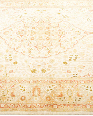 Traditional Mogul Ivory Wool Area Rug 6' 3" x 8' 10" - Solo Rugs
