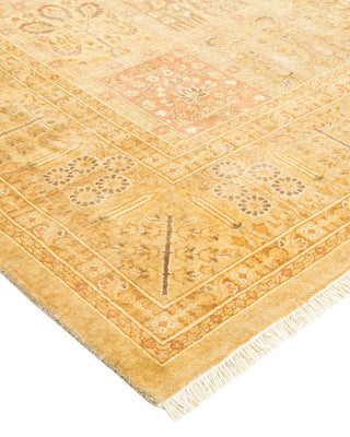 Traditional Mogul Ivory Wool Area Rug 6' 2" x 9' 3" - Solo Rugs