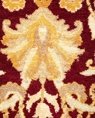 Traditional Mogul Red Wool Area Rug 6' 2" x 9' 1" - Solo Rugs