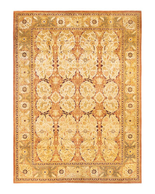 Traditional Mogul Brown Wool Area Rug 10' 2" x 13' 8" - Solo Rugs