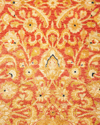 Traditional Mogul Orange Wool Area Rug 6' 1" x 9' 4" - Solo Rugs