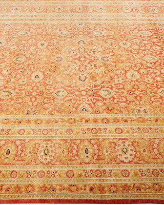 Traditional Mogul Orange Wool Area Rug 6' 1" x 9' 4" - Solo Rugs