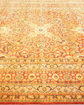 Traditional Mogul Orange Wool Area Rug 6' 2" x 8' 8" - Solo Rugs