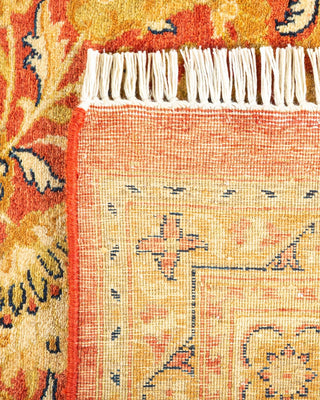 Traditional Mogul Orange Wool Area Rug 6' 2" x 8' 8" - Solo Rugs