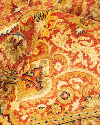 Traditional Mogul Orange Wool Area Rug 6' 2" x 8' 8" - Solo Rugs