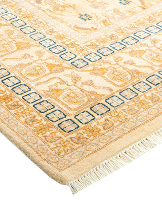 Traditional Mogul Ivory Wool Area Rug 6' 2" x 9' 0" - Solo Rugs