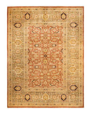 Traditional Mogul Brown Wool Area Rug 10' 4" x 13' 8" - Solo Rugs