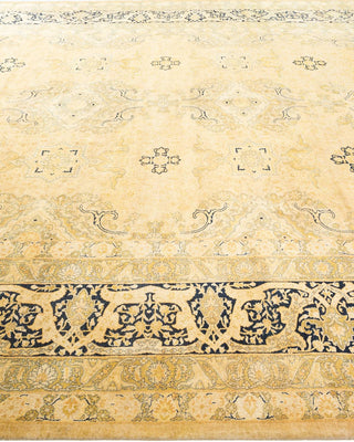 Traditional Mogul Ivory Wool Area Rug 9' 3" x 18' 7" - Solo Rugs