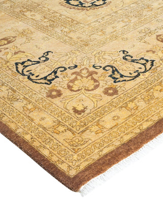 Traditional Mogul Brown Wool Area Rug 9' 1" x 11' 10" - Solo Rugs