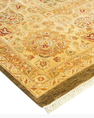 Traditional Mogul Green Wool Area Rug 9' 2" x 12' 4" - Solo Rugs