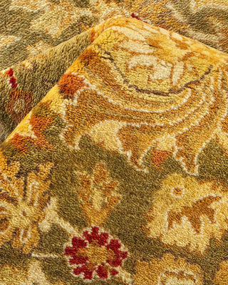 Traditional Mogul Green Wool Area Rug 9' 2" x 12' 4" - Solo Rugs