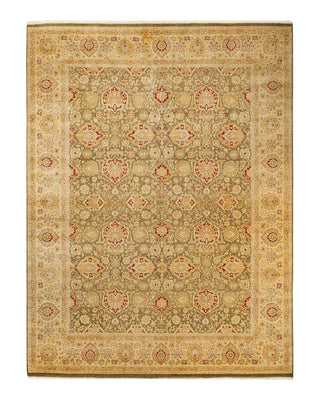 Traditional Mogul Green Wool Area Rug 9' 2" x 12' 4" - Solo Rugs