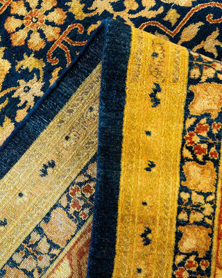 Traditional Mogul Blue Wool Area Rug 9' 2" x 10' 9" - Solo Rugs