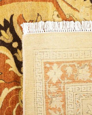 Traditional Mogul Yellow Wool Area Rug 9' 0" x 11' 7" - Solo Rugs