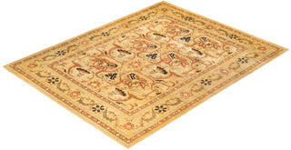 Traditional Mogul Yellow Wool Area Rug 9' 0" x 11' 7" - Solo Rugs