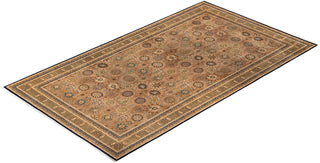 Traditional Mogul Brown Wool Area Rug 8' 1" x 14' 7" - Solo Rugs
