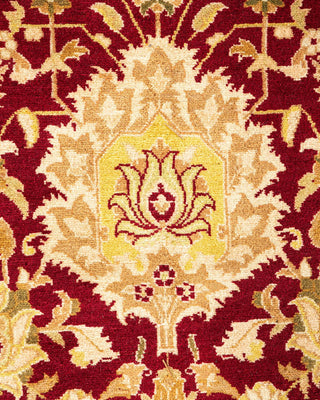 Traditional Mogul Red Wool Area Rug 9' 0" x 18' 5" - Solo Rugs