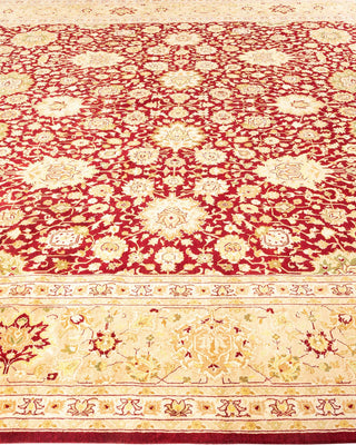 Traditional Mogul Red Wool Area Rug 9' 0" x 18' 5" - Solo Rugs