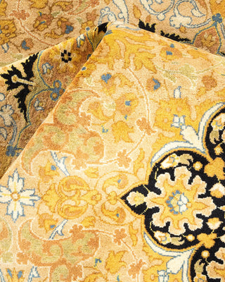 Traditional Mogul Yellow Wool Runner 6' 1" x 13' 1" - Solo Rugs