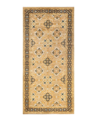 Traditional Mogul Yellow Wool Runner 6' 1" x 13' 1" - Solo Rugs