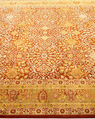 Traditional Mogul Orange Wool Area Rug 6' 2" x 9' 3" - Solo Rugs