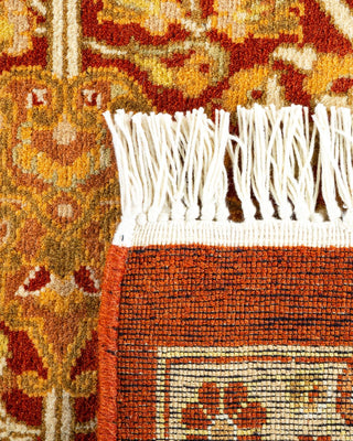 Traditional Mogul Orange Wool Area Rug 6' 2" x 9' 3" - Solo Rugs
