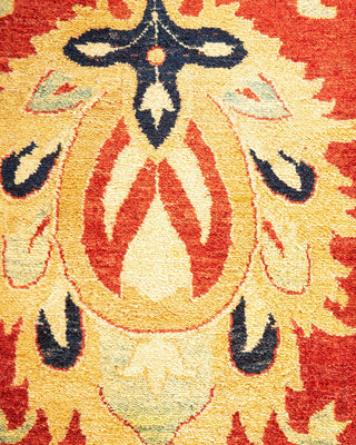 Traditional Mogul Orange Wool Area Rug 10' 2" x 14' 4" - Solo Rugs