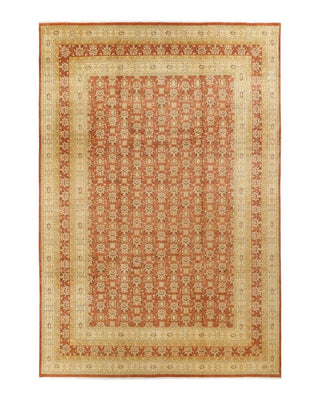 Traditional Mogul Brown Wool Area Rug 10' 0" x 13' 10" - Solo Rugs