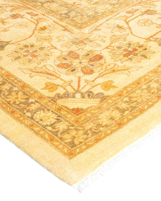 Traditional Mogul Ivory Wool Area Rug 9' 1" x 11' 10" - Solo Rugs