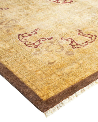 Traditional Mogul Brown Wool Area Rug 9' 1" x 12' 4" - Solo Rugs
