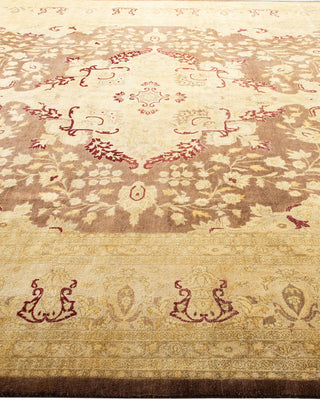 Traditional Mogul Brown Wool Area Rug 9' 1" x 12' 4" - Solo Rugs