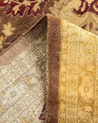 Traditional Mogul Brown Wool Area Rug 9' 1" x 12' 4" - Solo Rugs