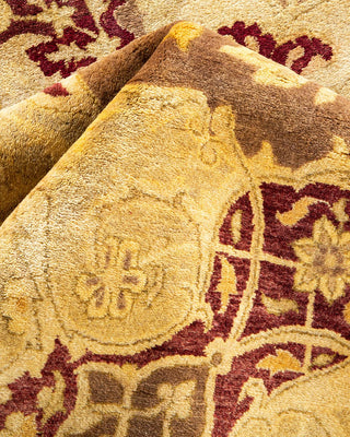 Traditional Mogul Brown Wool Area Rug 9' 1" x 12' 4" - Solo Rugs