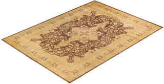 Traditional Mogul Brown Wool Area Rug 9' 1" x 12' 4" - Solo Rugs