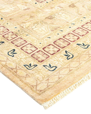 Traditional Mogul Ivory Wool Area Rug 9' 0" x 12' 1" - Solo Rugs