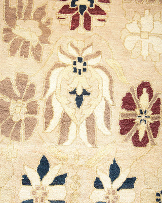 Traditional Mogul Ivory Wool Area Rug 9' 0" x 12' 1" - Solo Rugs