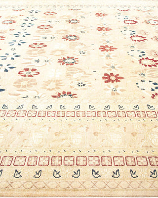 Traditional Mogul Ivory Wool Area Rug 9' 0" x 12' 1" - Solo Rugs