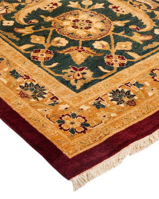 Traditional Mogul Red Wool Area Rug 9' 3" x 12' 2" - Solo Rugs