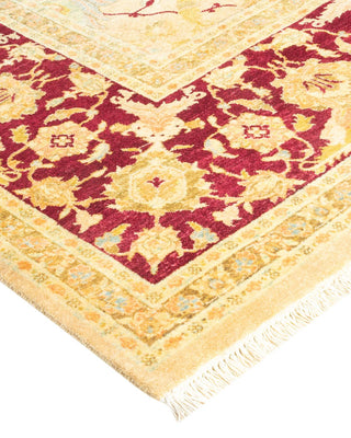 Traditional Mogul Yellow Wool Area Rug 8' 0" x 16' 10" - Solo Rugs