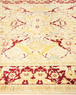 Traditional Mogul Yellow Wool Area Rug 8' 0" x 16' 10" - Solo Rugs