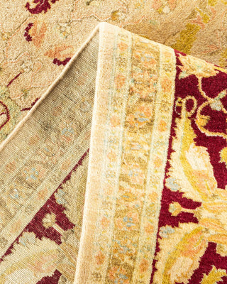 Traditional Mogul Yellow Wool Area Rug 8' 0" x 16' 10" - Solo Rugs