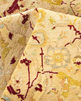 Traditional Mogul Yellow Wool Area Rug 8' 0" x 16' 10" - Solo Rugs