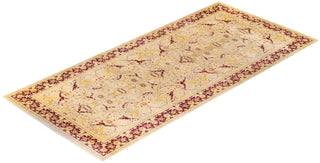 Traditional Mogul Yellow Wool Area Rug 8' 0" x 16' 10" - Solo Rugs