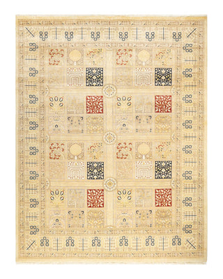Traditional Mogul Ivory Wool Area Rug 8' 2" x 10' 4" - Solo Rugs