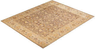 Traditional Mogul Brown Wool Area Rug 8' 2" x 9' 10" - Solo Rugs