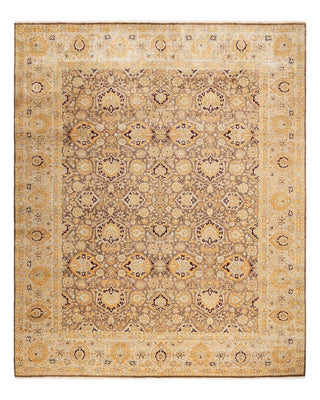 Traditional Mogul Brown Wool Area Rug 8' 2" x 9' 10" - Solo Rugs