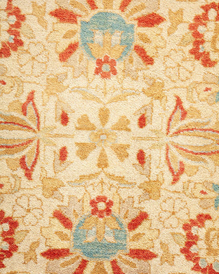 Traditional Mogul Ivory Wool Area Rug 8' 2" x 10' 2" - Solo Rugs