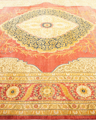Traditional Mogul Orange Wool Area Rug 8' 4" x 10' 5" - Solo Rugs