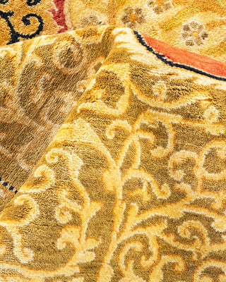 Traditional Mogul Orange Wool Area Rug 8' 4" x 10' 5" - Solo Rugs